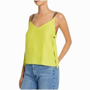 Rag & Bone Colette Cami Lime Green Silk Blouse Size Medium NWOT